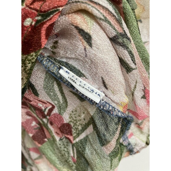 BL-NK London Printed Blouse XL Blue Floral Long Sleeve Viscose - Picture 6 of 10